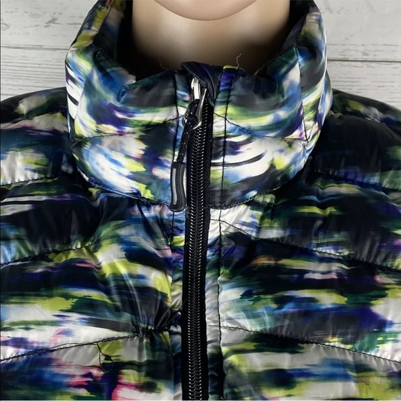 Tangerine Watercolor Floral Down Puffer Vest - Picture 2 of 12